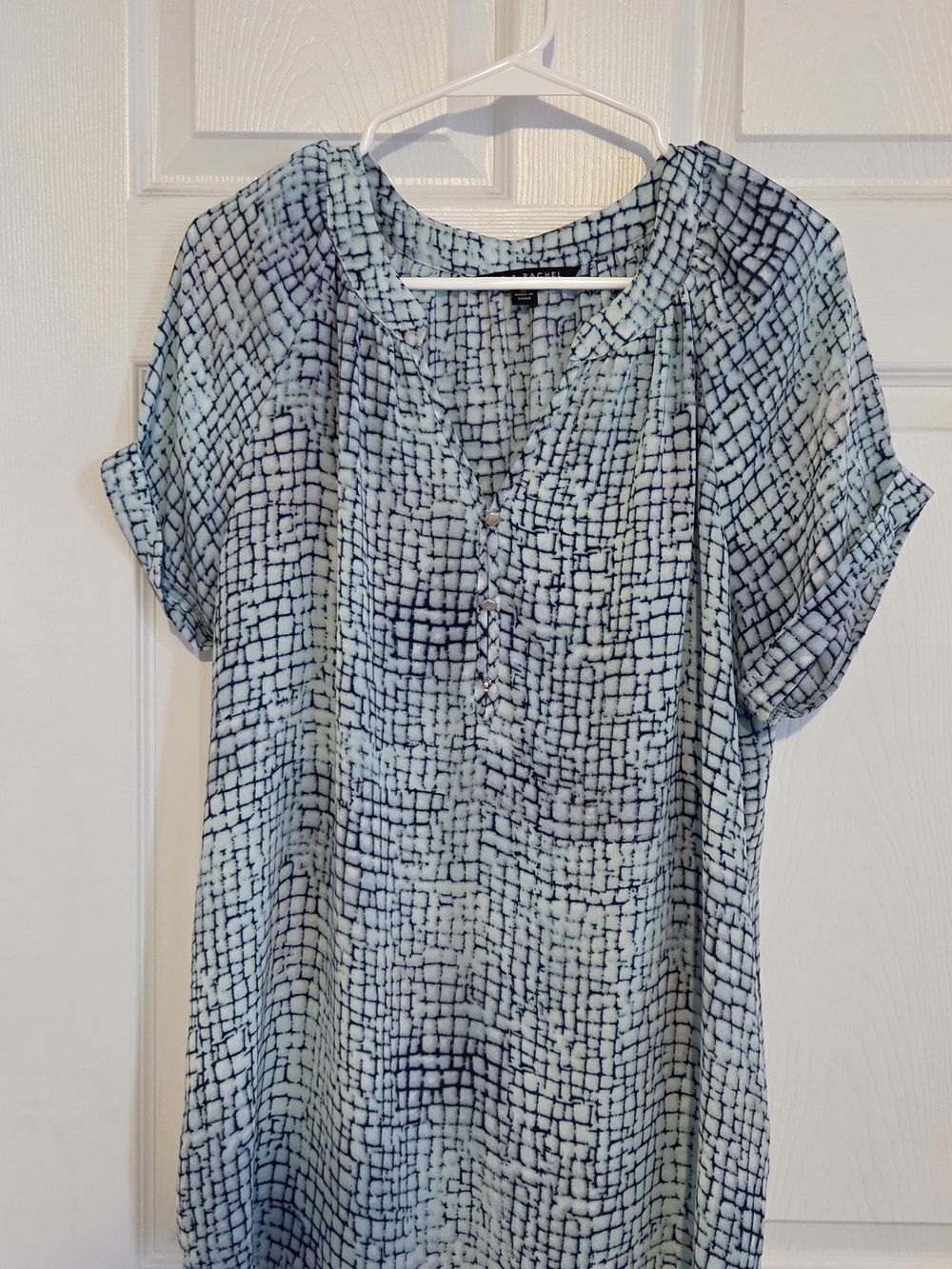 Zac & Rachel Light Blue Patterned Tunic Top